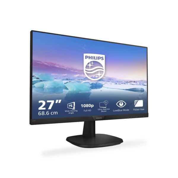 Монитор LCD 27" Philips 273V7QDSB/01 BLACK (IPS,W-LED, 1920X1080,1000:1 (MEGA), 250CD/M2, 75HZ, 178/178, 5MS, VGA,DVI-D,HDMI)