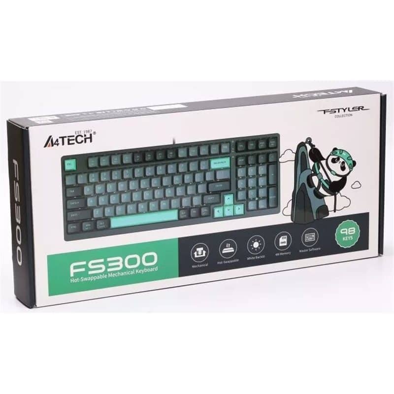 Клавиатура проводная A4Tech Fstyler FS300 Panda Rock Climbing RU
